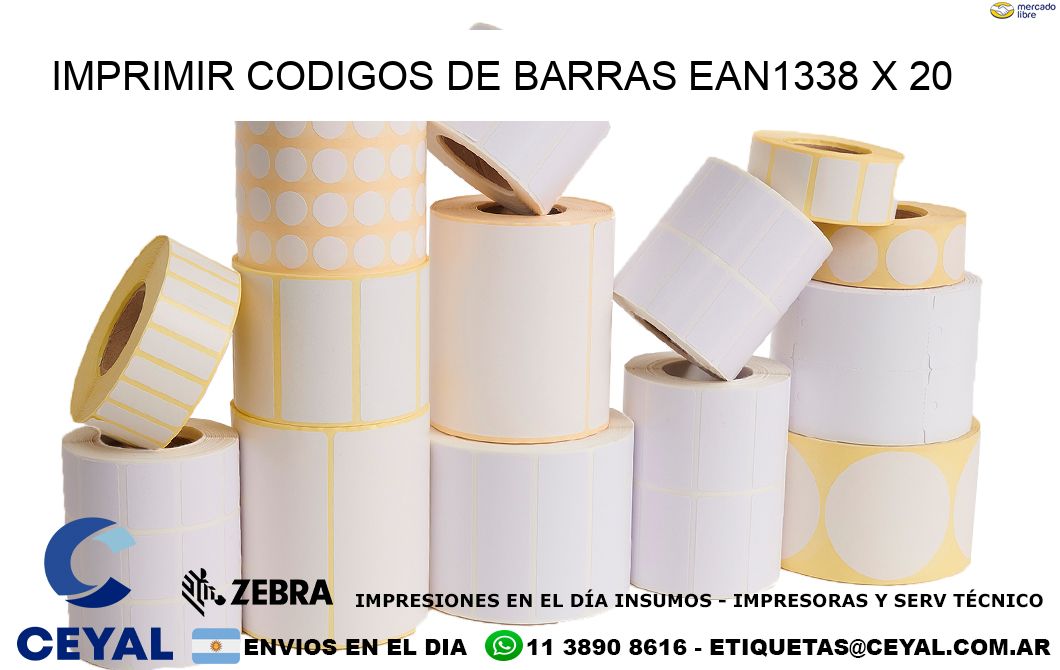 IMPRIMIR CODIGOS DE BARRAS EAN1338 x 20
