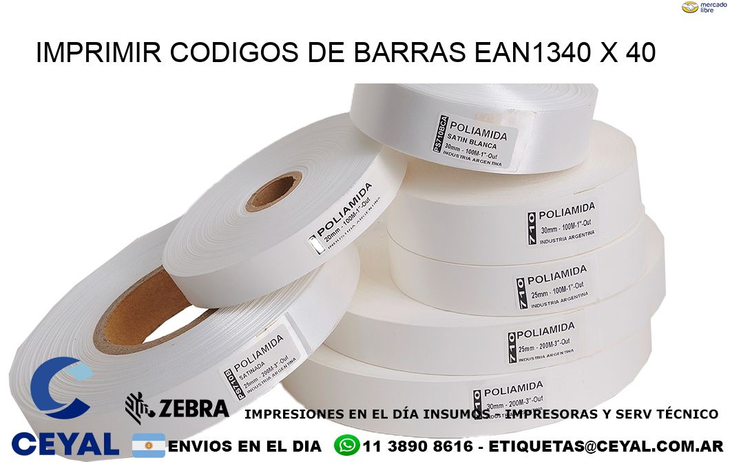 IMPRIMIR CODIGOS DE BARRAS EAN1340 x 40