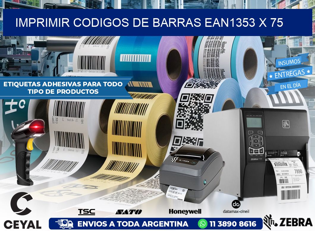 IMPRIMIR CODIGOS DE BARRAS EAN1353 x 75
