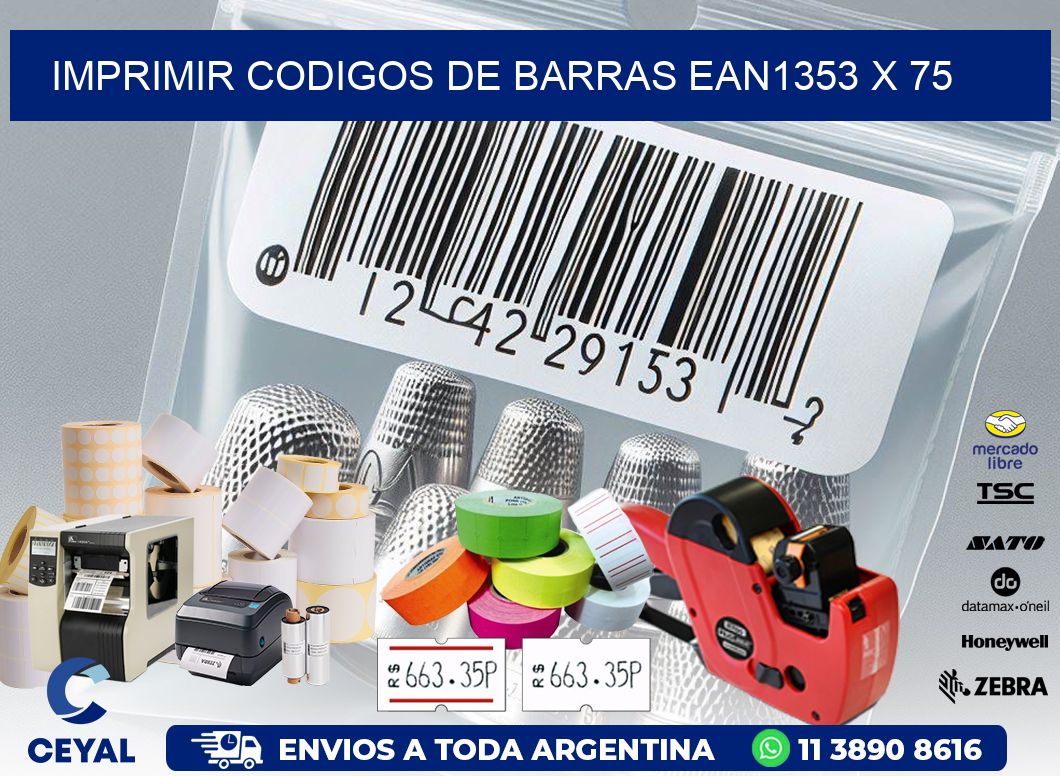 IMPRIMIR CODIGOS DE BARRAS EAN1353 x 75