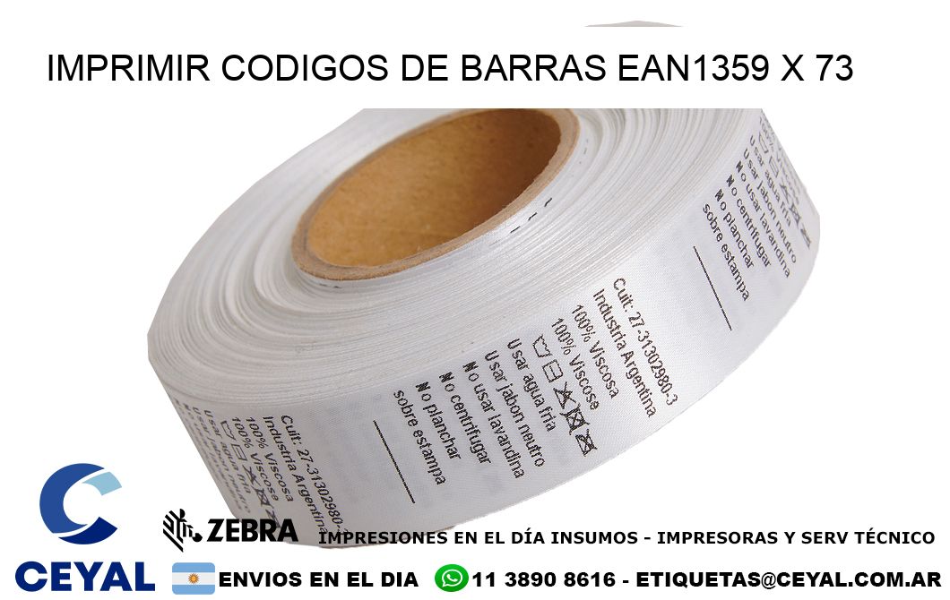 IMPRIMIR CODIGOS DE BARRAS EAN1359 x 73