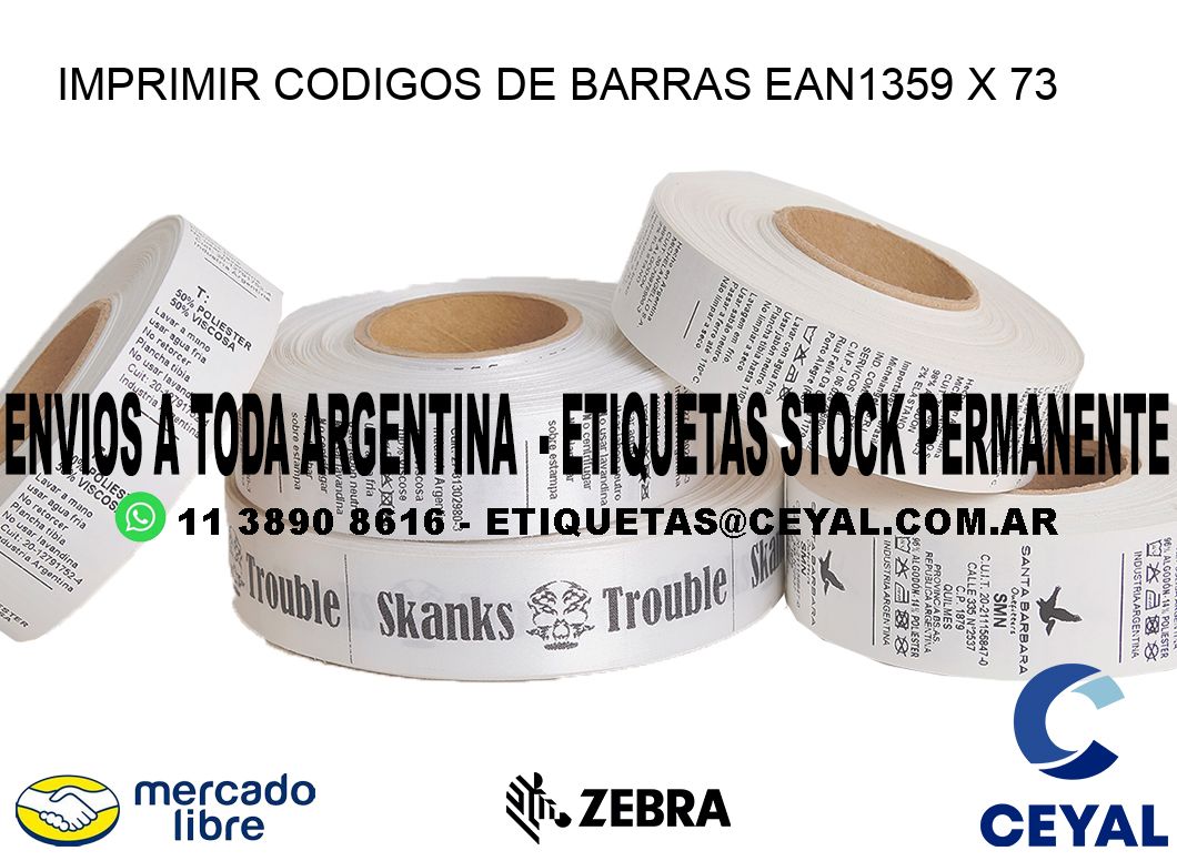 IMPRIMIR CODIGOS DE BARRAS EAN1359 x 73