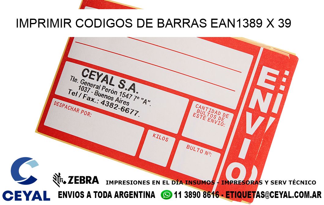 IMPRIMIR CODIGOS DE BARRAS EAN1389 x 39