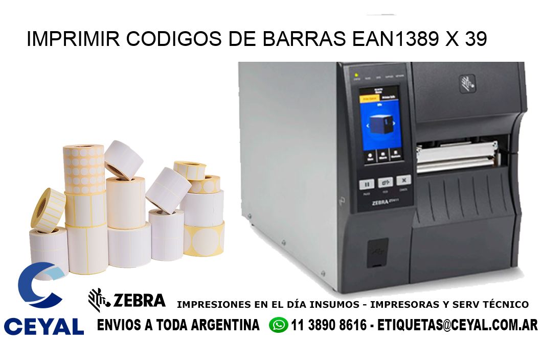 IMPRIMIR CODIGOS DE BARRAS EAN1389 x 39