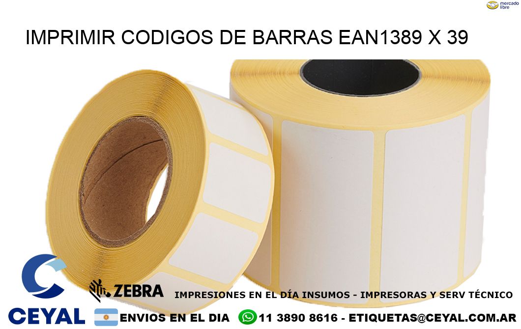 IMPRIMIR CODIGOS DE BARRAS EAN1389 x 39