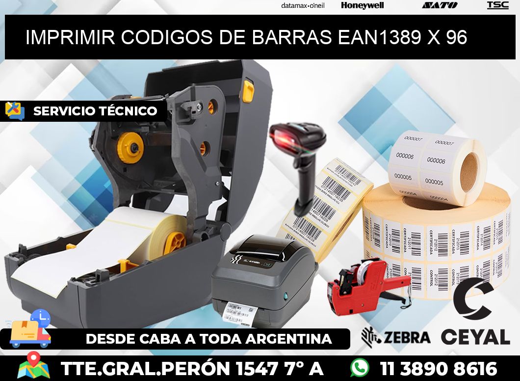 IMPRIMIR CODIGOS DE BARRAS EAN1389 x 96