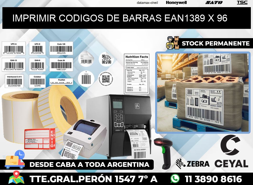 IMPRIMIR CODIGOS DE BARRAS EAN1389 x 96