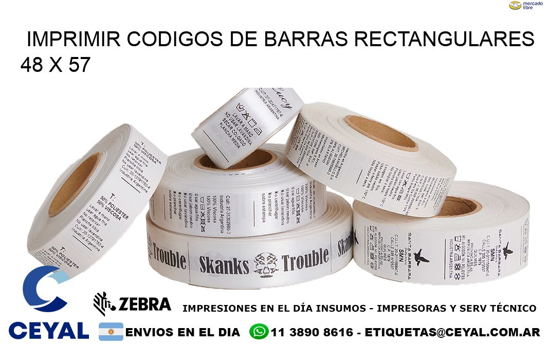 IMPRIMIR CODIGOS DE BARRAS RECTANGULARES 48 x 57