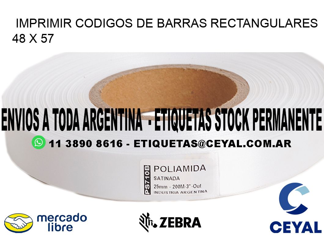 IMPRIMIR CODIGOS DE BARRAS RECTANGULARES 48 x 57