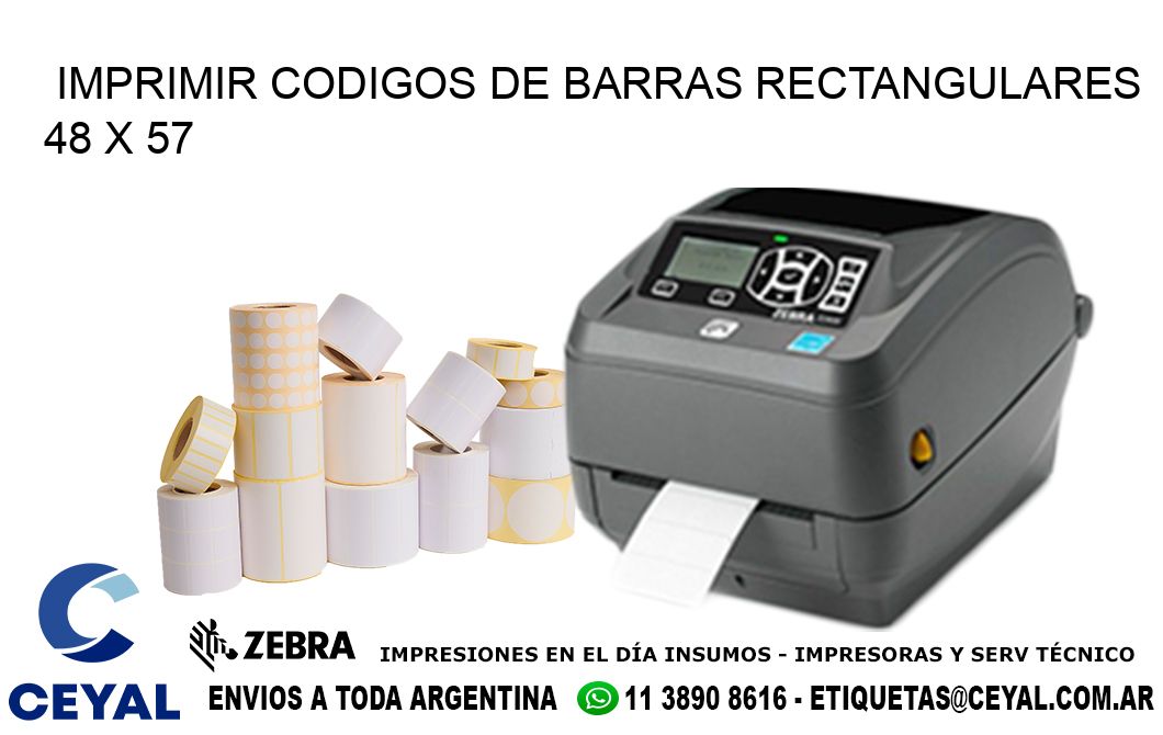 IMPRIMIR CODIGOS DE BARRAS RECTANGULARES 48 x 57