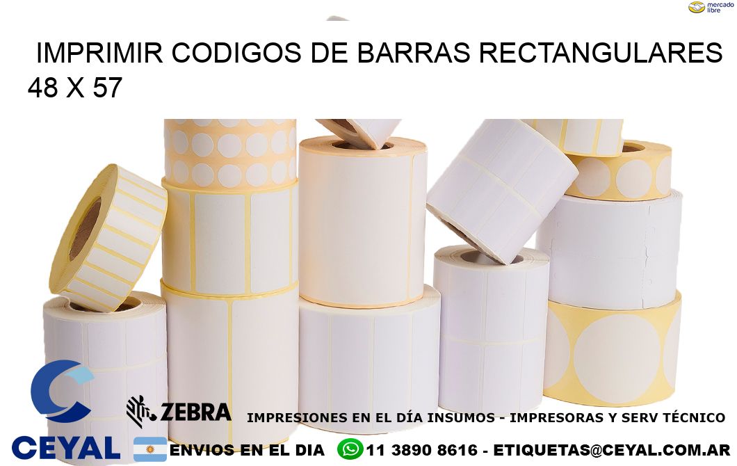 IMPRIMIR CODIGOS DE BARRAS RECTANGULARES 48 x 57