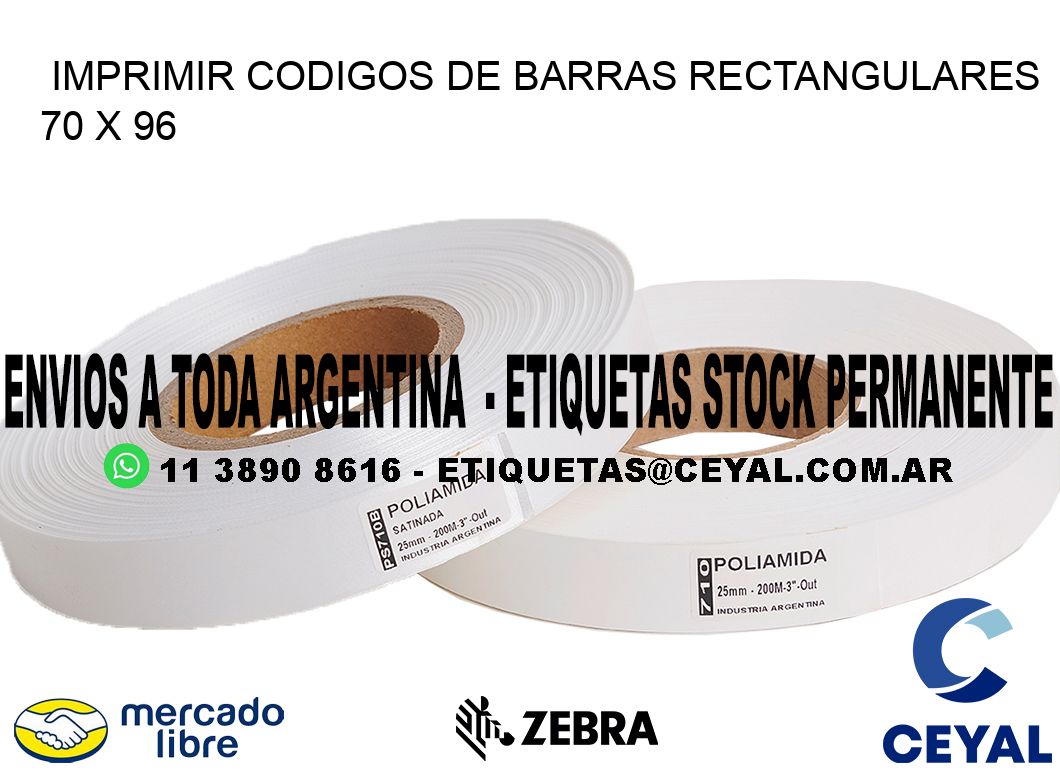 IMPRIMIR CODIGOS DE BARRAS RECTANGULARES 70 x 96