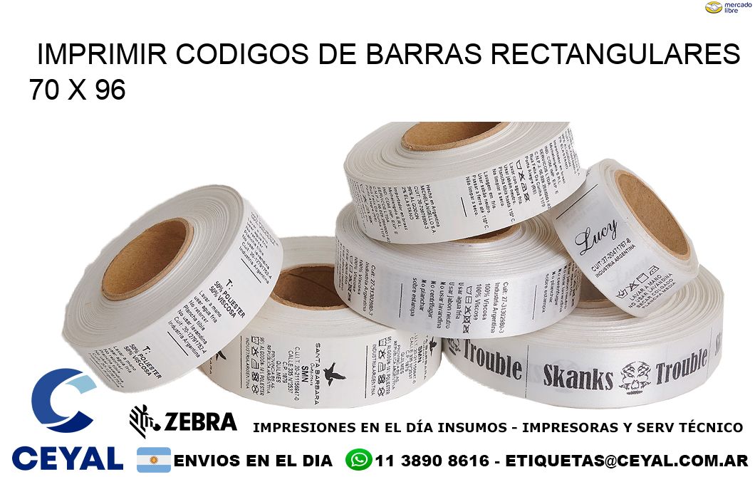 IMPRIMIR CODIGOS DE BARRAS RECTANGULARES 70 x 96