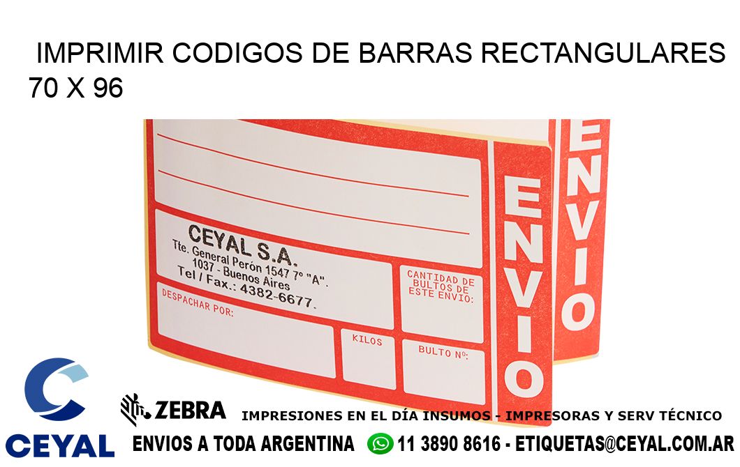 IMPRIMIR CODIGOS DE BARRAS RECTANGULARES 70 x 96