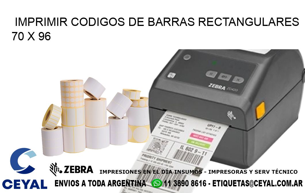 IMPRIMIR CODIGOS DE BARRAS RECTANGULARES 70 x 96