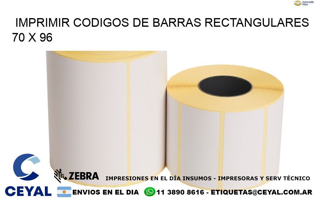 IMPRIMIR CODIGOS DE BARRAS RECTANGULARES 70 x 96