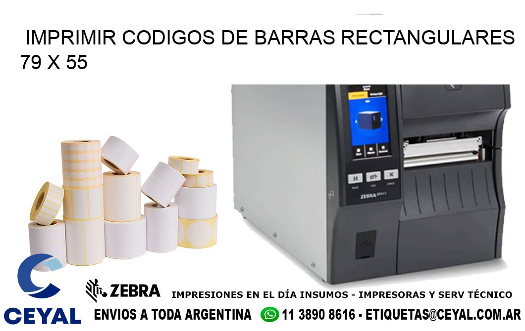 IMPRIMIR CODIGOS DE BARRAS RECTANGULARES 79 x 55
