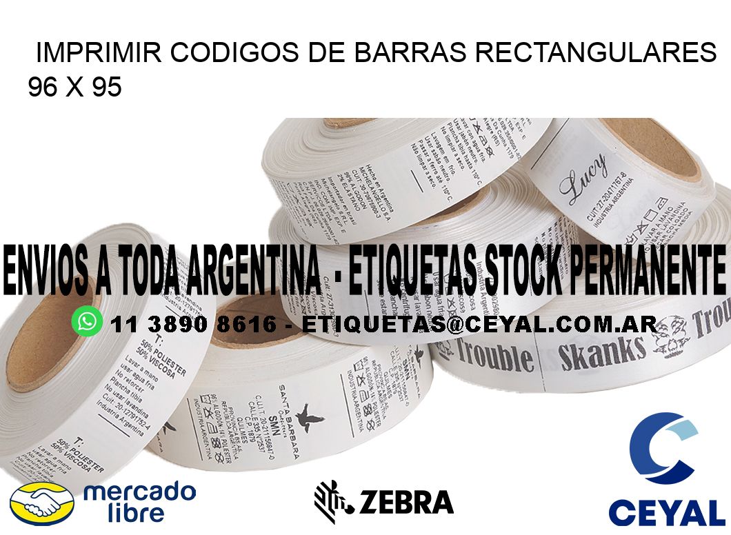 IMPRIMIR CODIGOS DE BARRAS RECTANGULARES 96 x 95