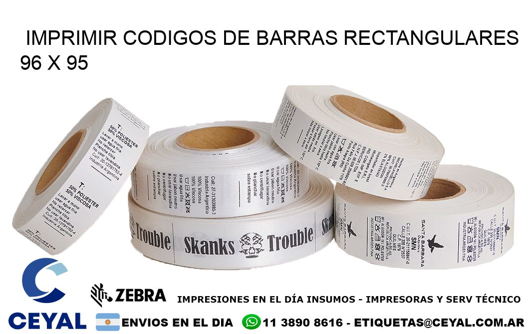 IMPRIMIR CODIGOS DE BARRAS RECTANGULARES 96 x 95