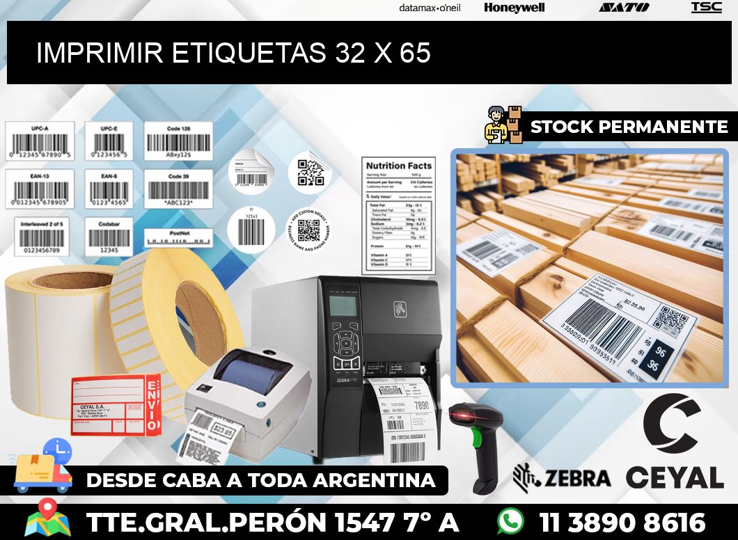 IMPRIMIR ETIQUETAS 32 x 65