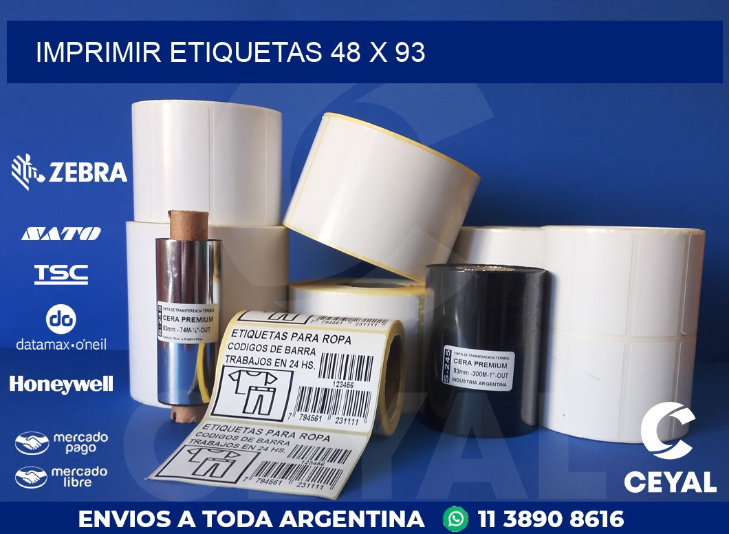 IMPRIMIR ETIQUETAS 48 x 93