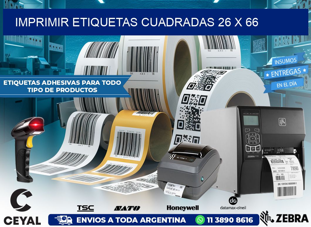 IMPRIMIR ETIQUETAS CUADRADAS 26 x 66