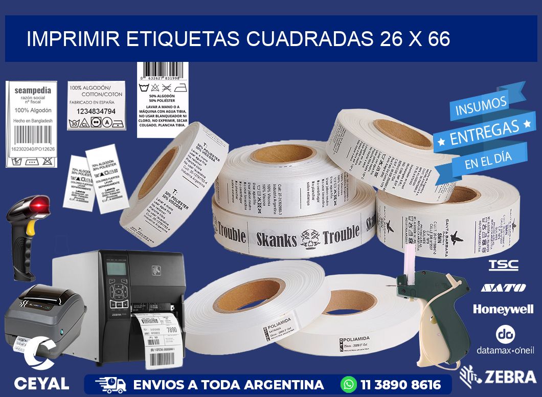 IMPRIMIR ETIQUETAS CUADRADAS 26 x 66