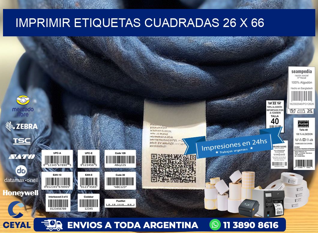 IMPRIMIR ETIQUETAS CUADRADAS 26 x 66