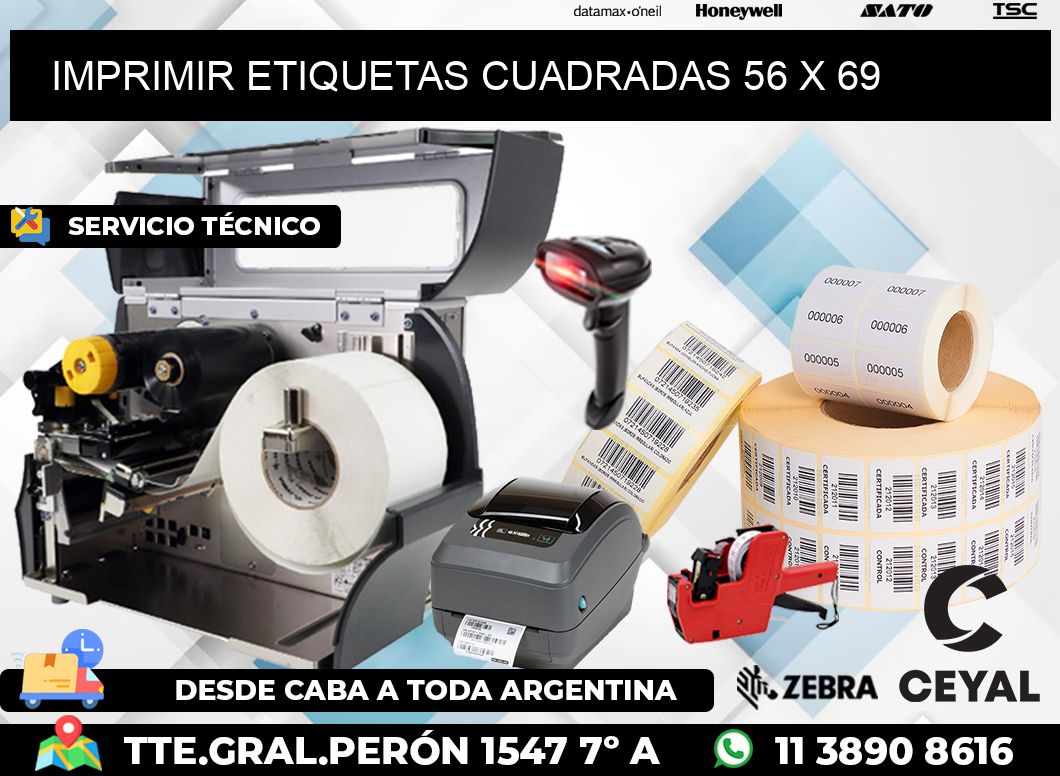 IMPRIMIR ETIQUETAS CUADRADAS 56 x 69