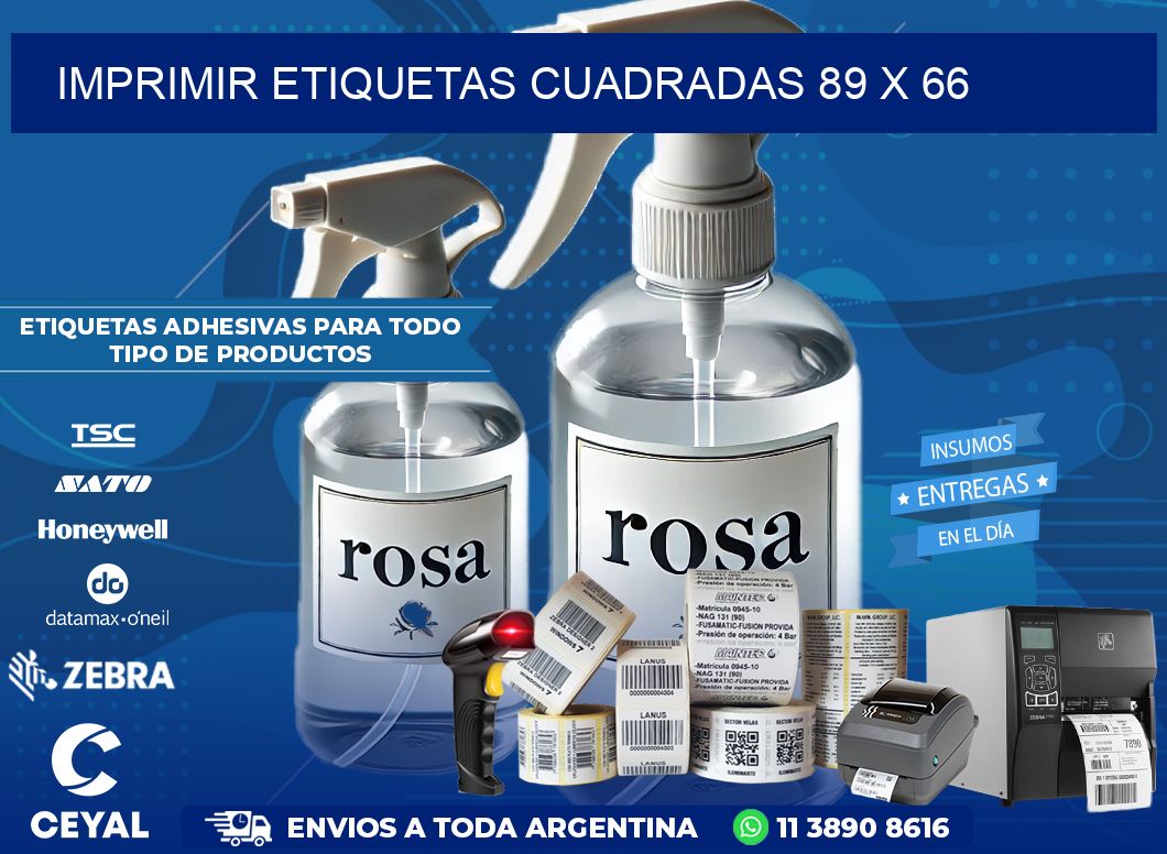 IMPRIMIR ETIQUETAS CUADRADAS 89 x 66