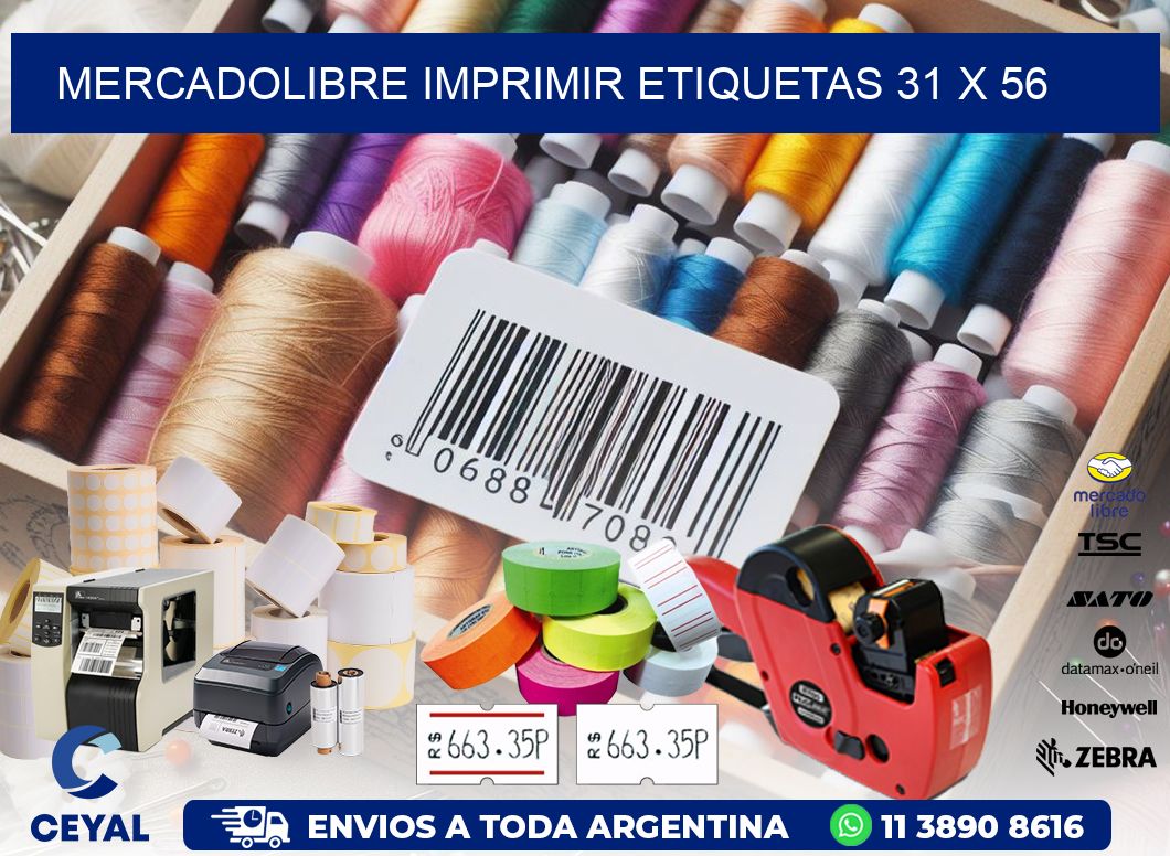 MERCADOLIBRE IMPRIMIR ETIQUETAS 31 x 56