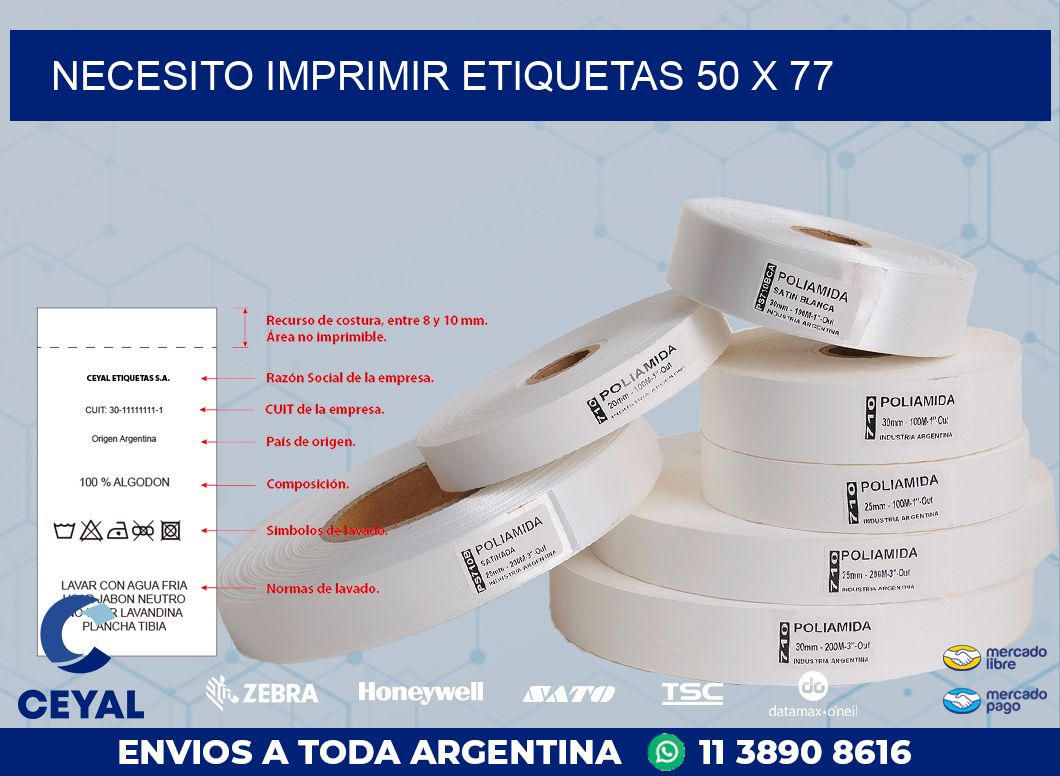 NECESITO IMPRIMIR ETIQUETAS 50 x 77
