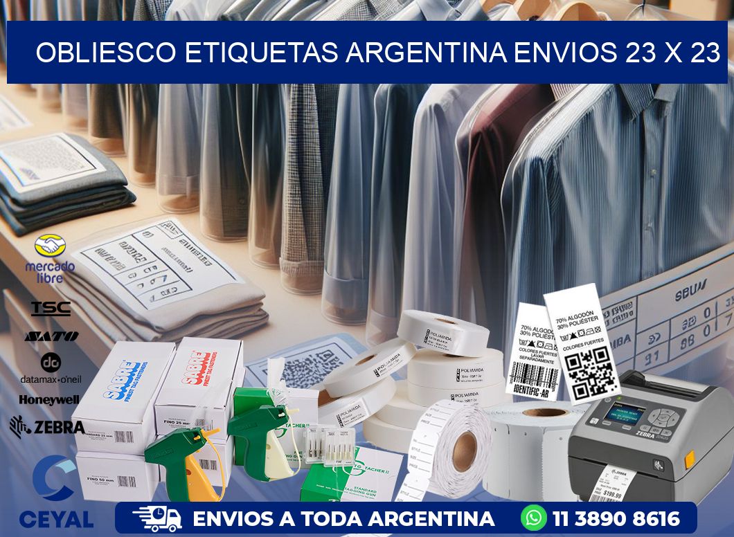 OBLIESCO ETIQUETAS ARGENTINA ENVIOS 23 x 23