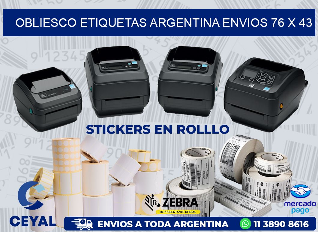 OBLIESCO ETIQUETAS ARGENTINA ENVIOS 76 x 43