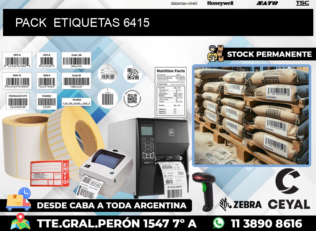 PACK  ETIQUETAS 6415