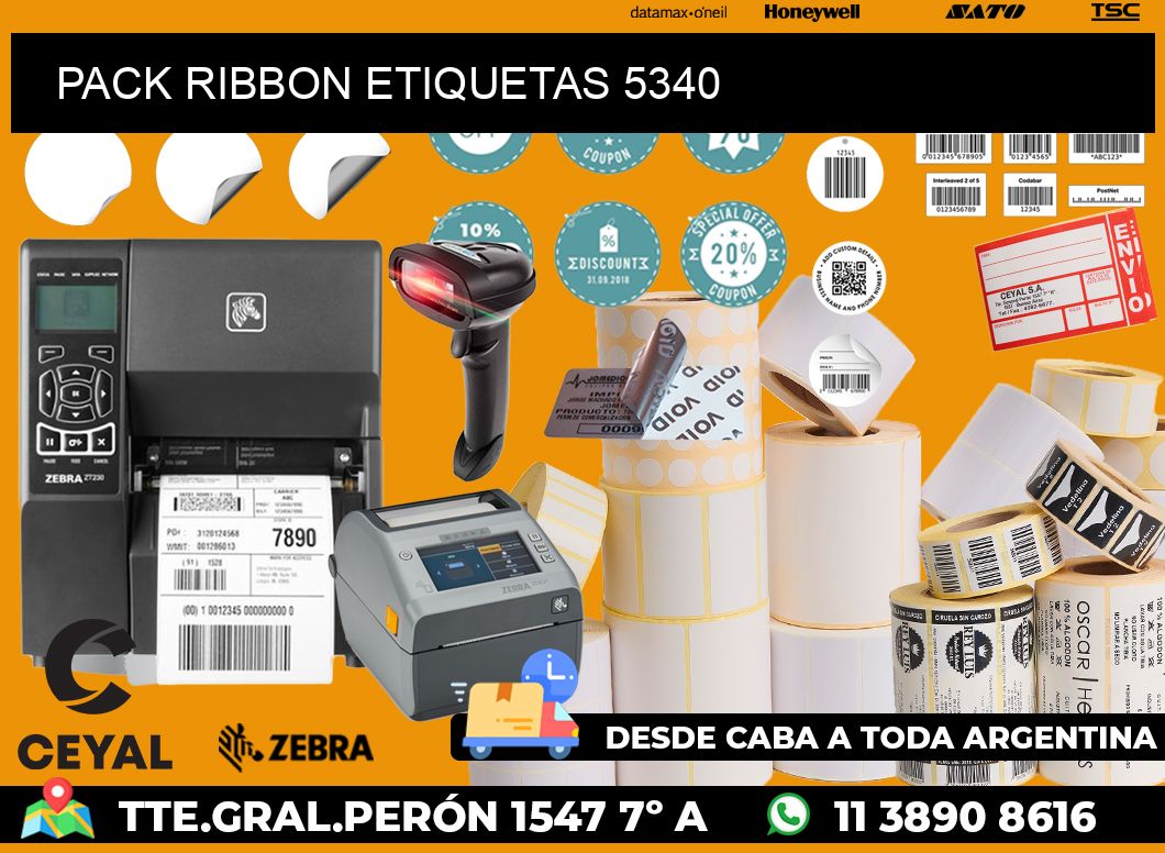 PACK RIBBON ETIQUETAS 5340