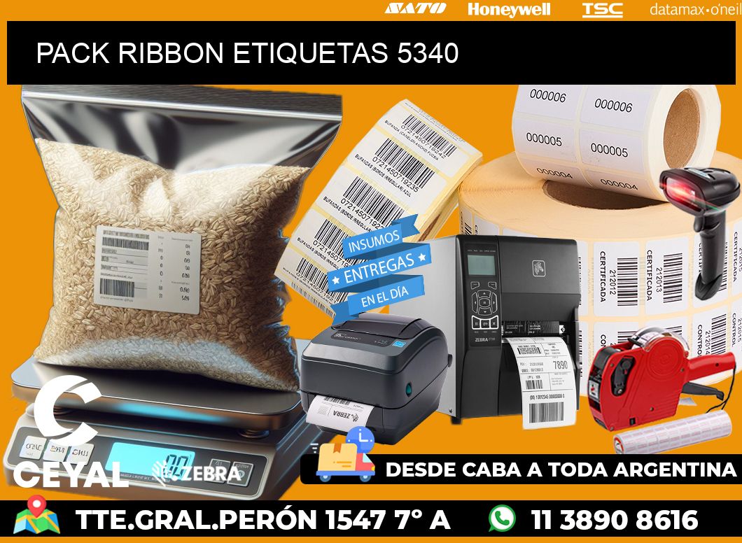 PACK RIBBON ETIQUETAS 5340