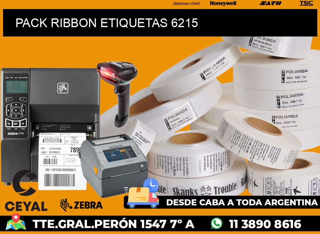 PACK RIBBON ETIQUETAS 6215