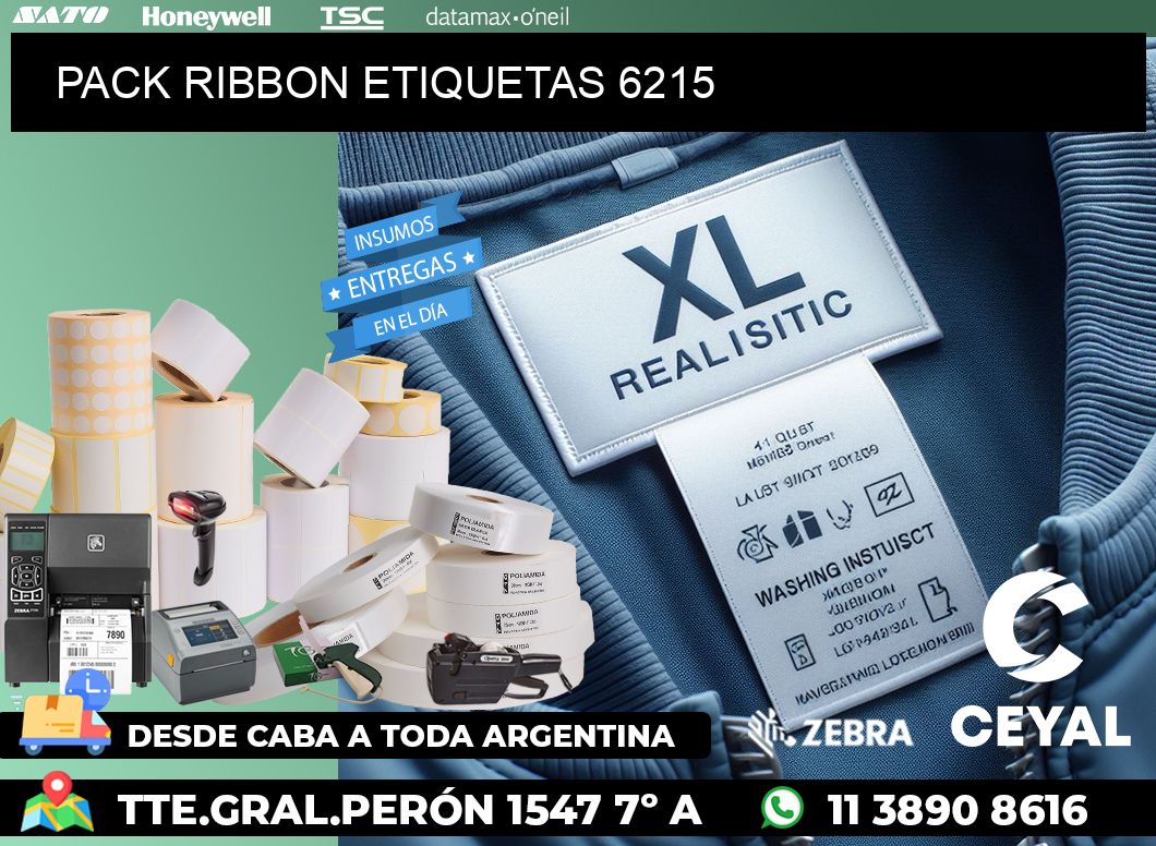 PACK RIBBON ETIQUETAS 6215
