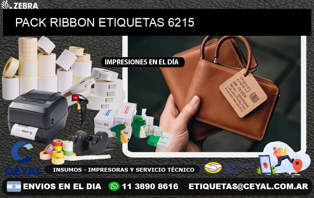 PACK RIBBON ETIQUETAS 6215