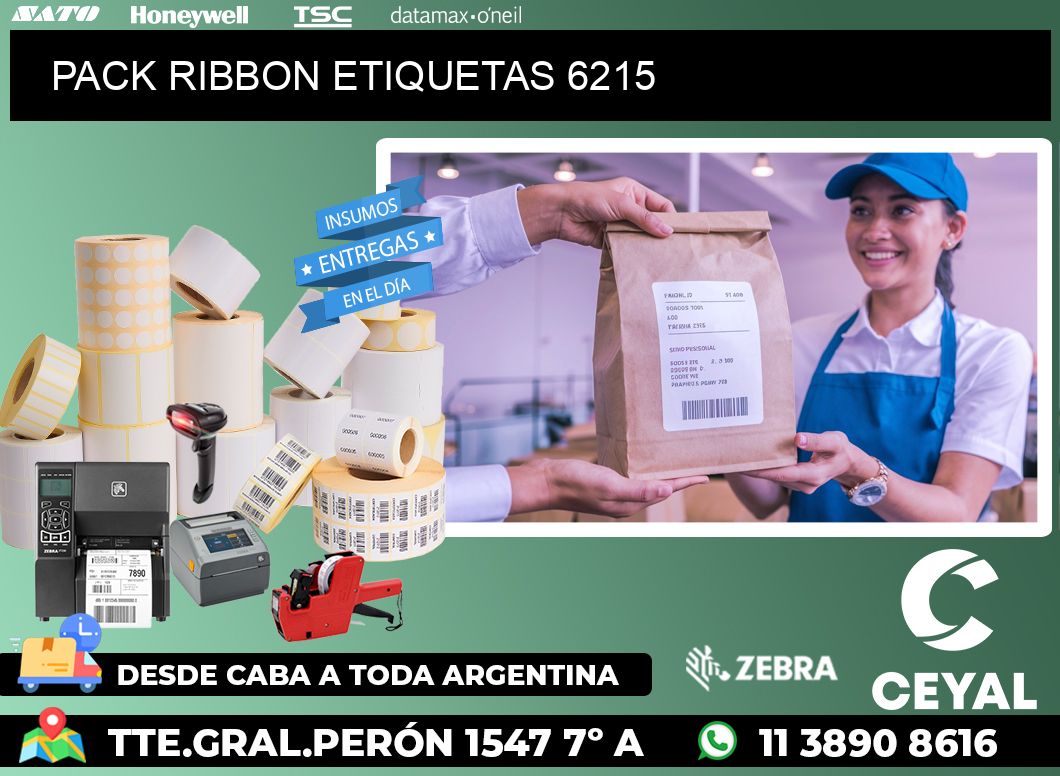 PACK RIBBON ETIQUETAS 6215