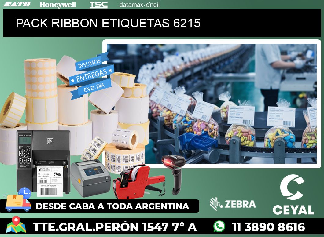 PACK RIBBON ETIQUETAS 6215