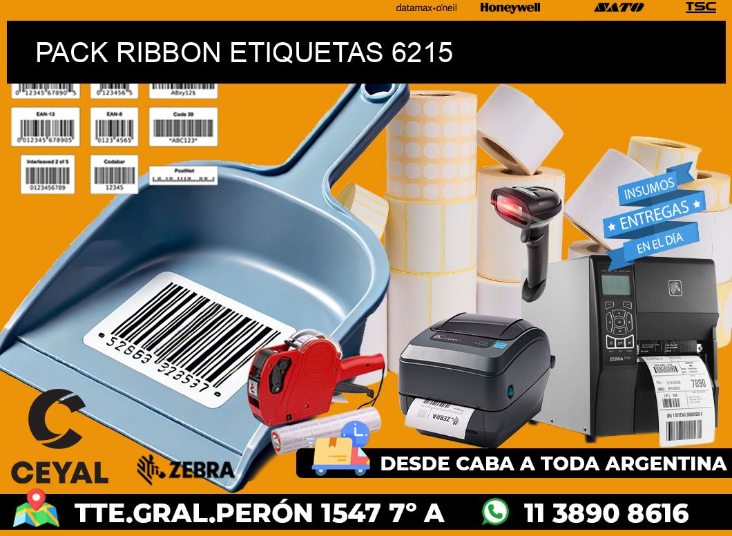 PACK RIBBON ETIQUETAS 6215