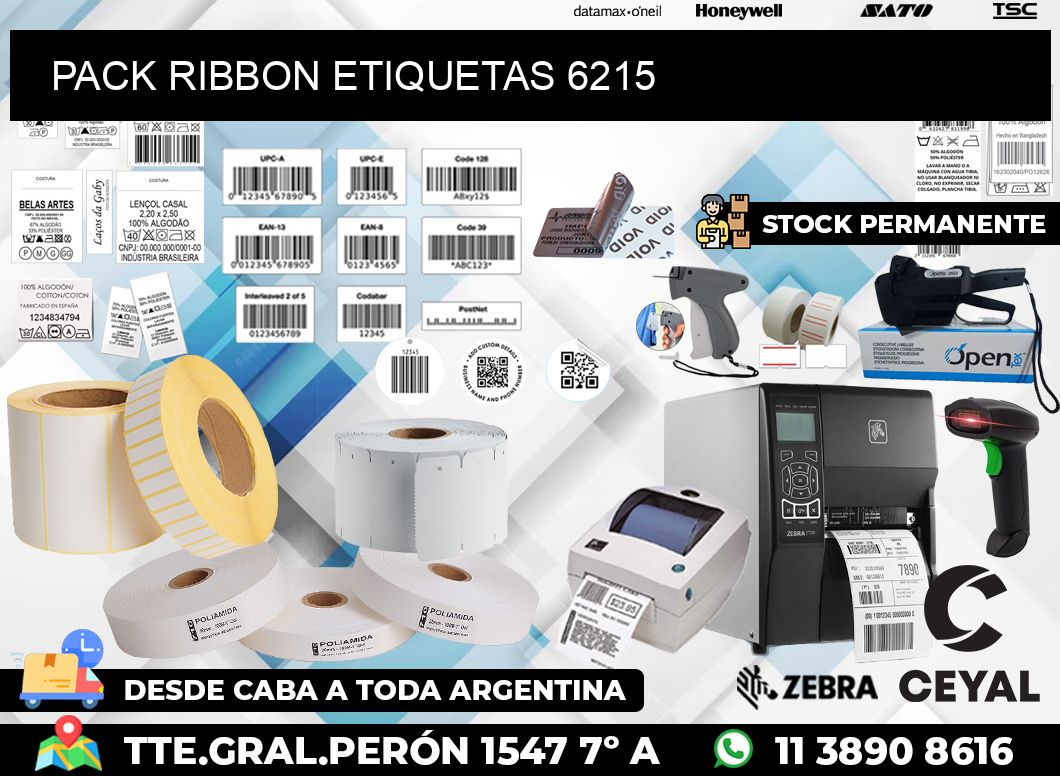 PACK RIBBON ETIQUETAS 6215