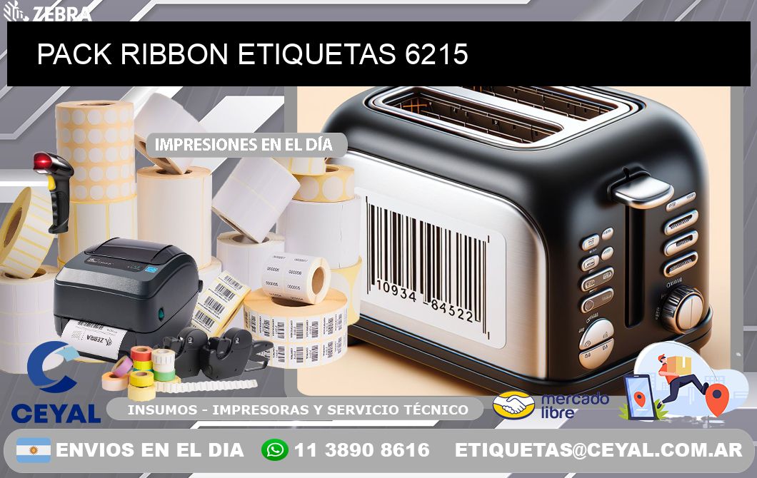 PACK RIBBON ETIQUETAS 6215