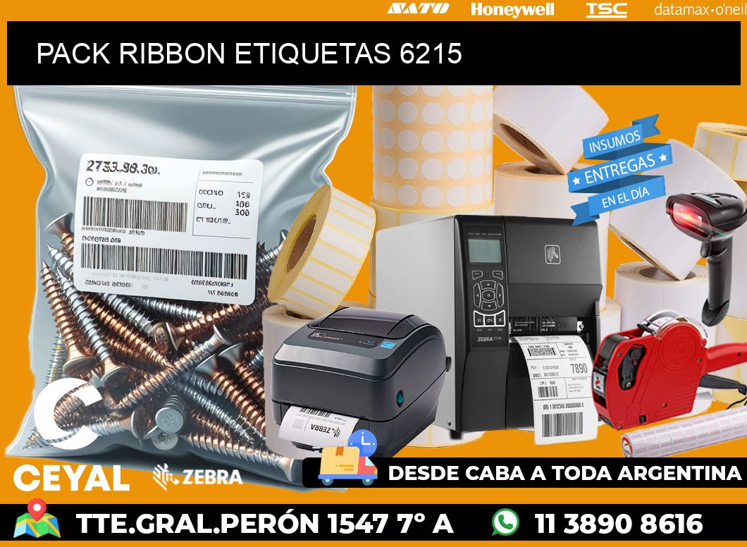 PACK RIBBON ETIQUETAS 6215