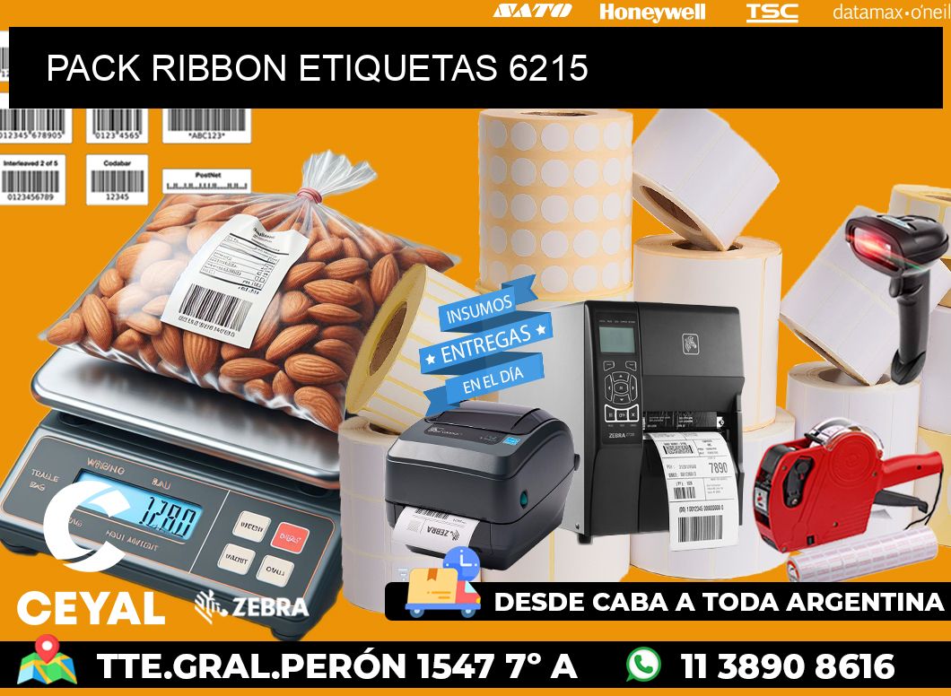 PACK RIBBON ETIQUETAS 6215
