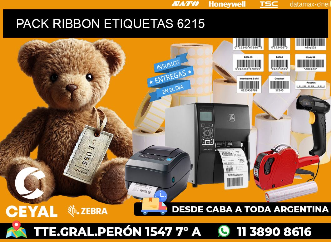 PACK RIBBON ETIQUETAS 6215