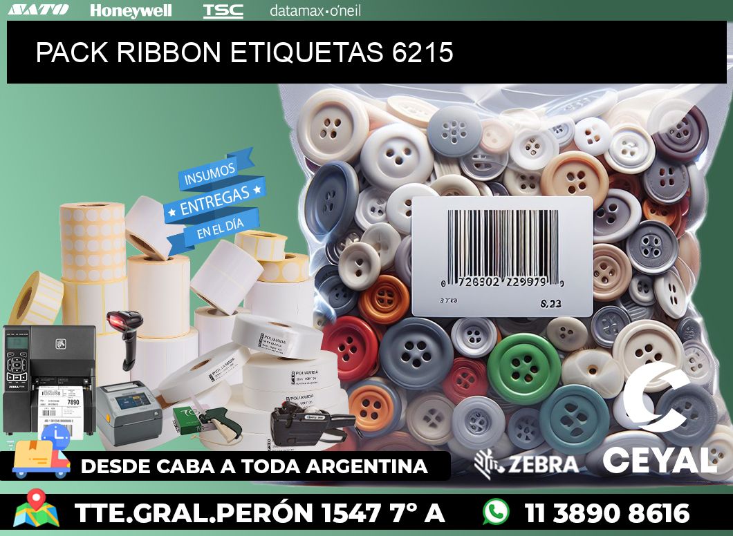 PACK RIBBON ETIQUETAS 6215