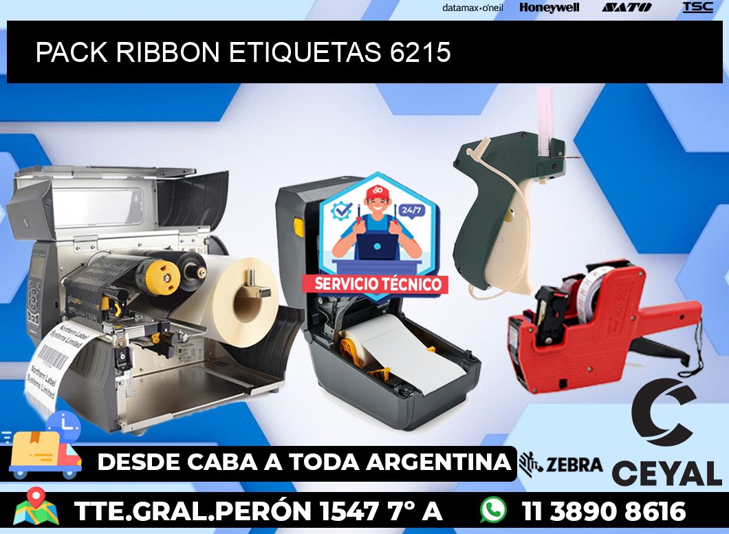 PACK RIBBON ETIQUETAS 6215